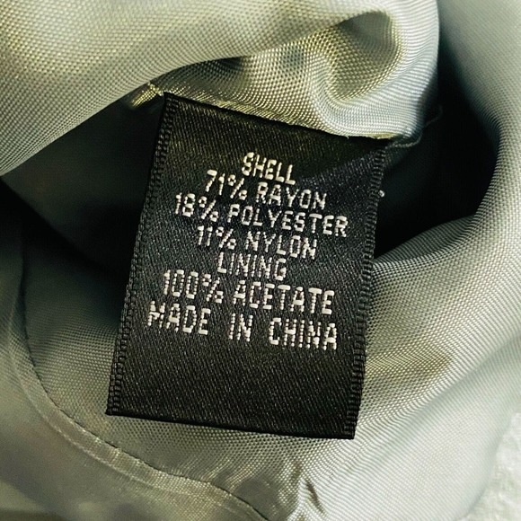 Womens S INC International Concepts Ruffled Jacket Kelp Green Faux Suede - Picture 6 of 6